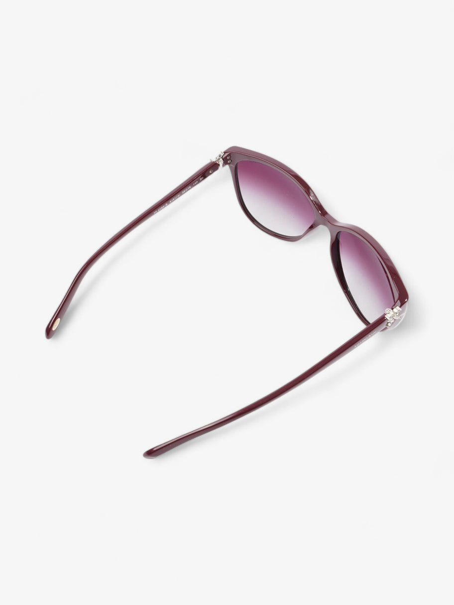 Tiffany and Co Cat Eye Sunglasses Burgundy Acetate 140mm Image 5