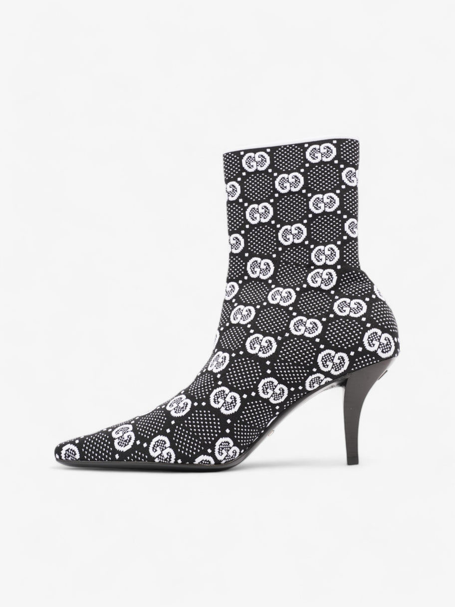 Gucci GG Ankle Boot 80 Black / White Knit EU 38 UK 5 Image 3