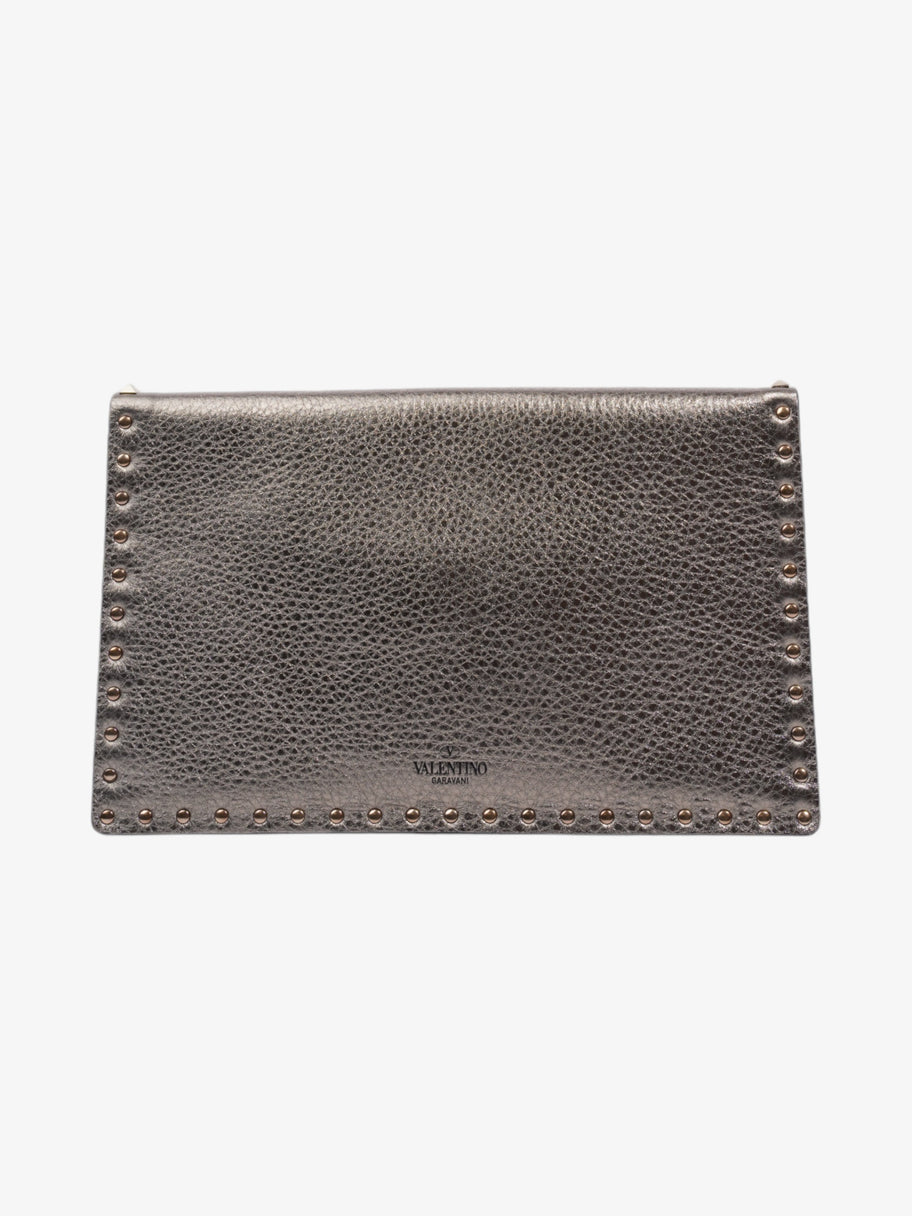 Valentino Rockstud Envelope Clutch Bronze Calfskin Leather Image 3