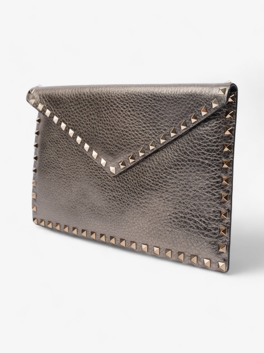 Valentino Rockstud Envelope Clutch Bronze Calfskin Leather Image 4