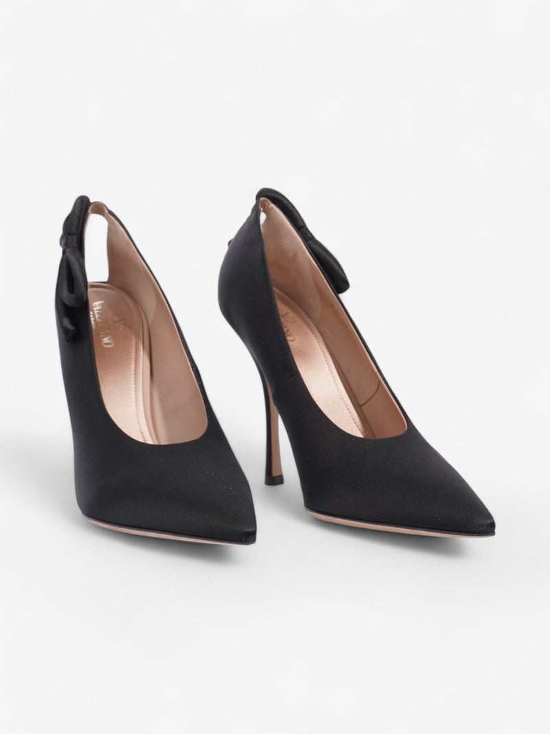  Valentino Nite Out Bow 110 Black Satin EU 39 UK 6