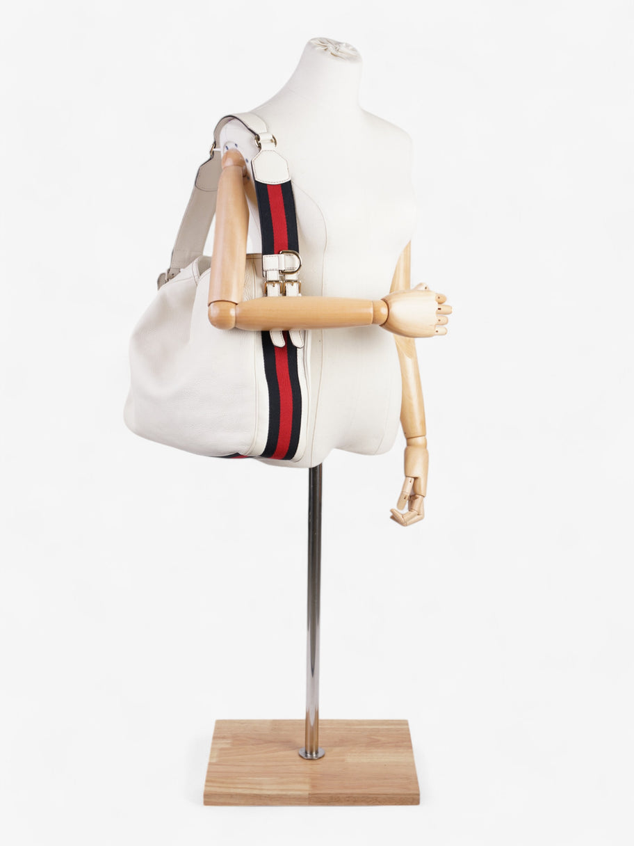 Gucci Heritage Hobo White / Navy Blue / Red Leather Image 2