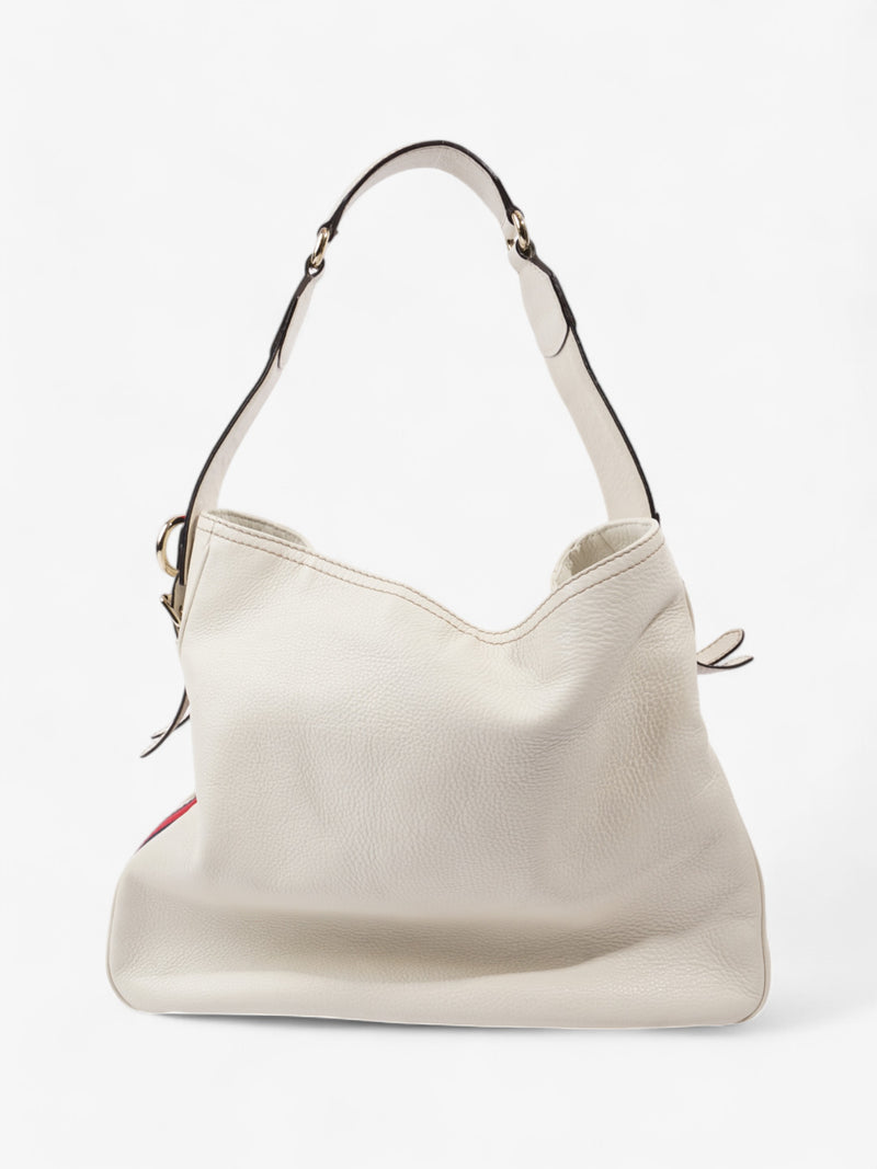  Gucci Heritage Hobo White / Navy Blue / Red Leather