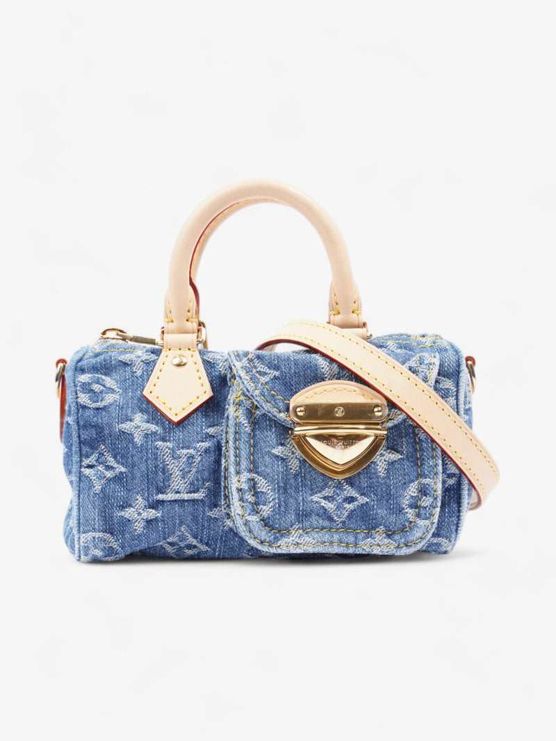  Louis Vuitton Speedy Blue Monogram Denim Nano