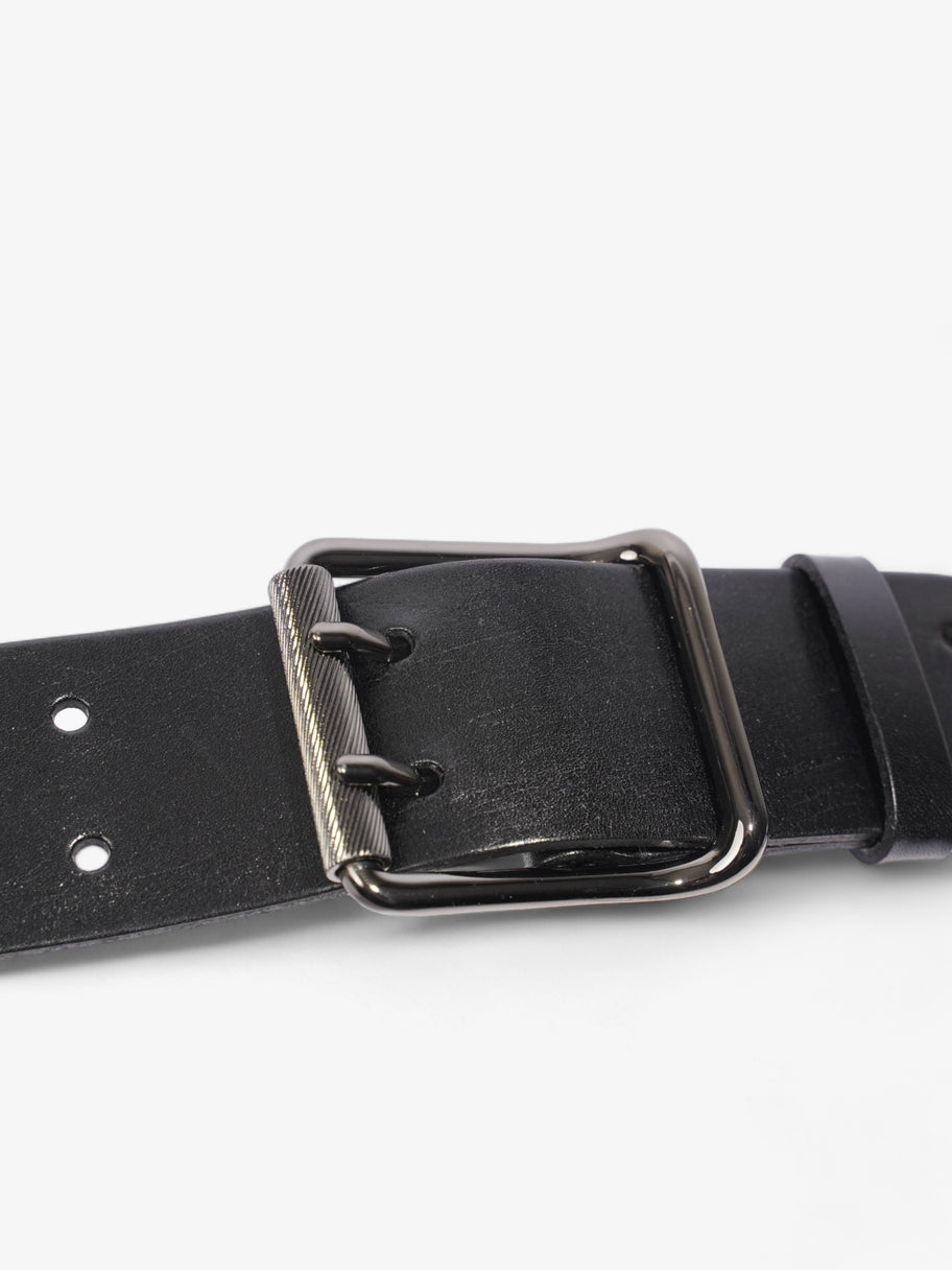 Large Buckle Belt Black Leather 36 Image 6