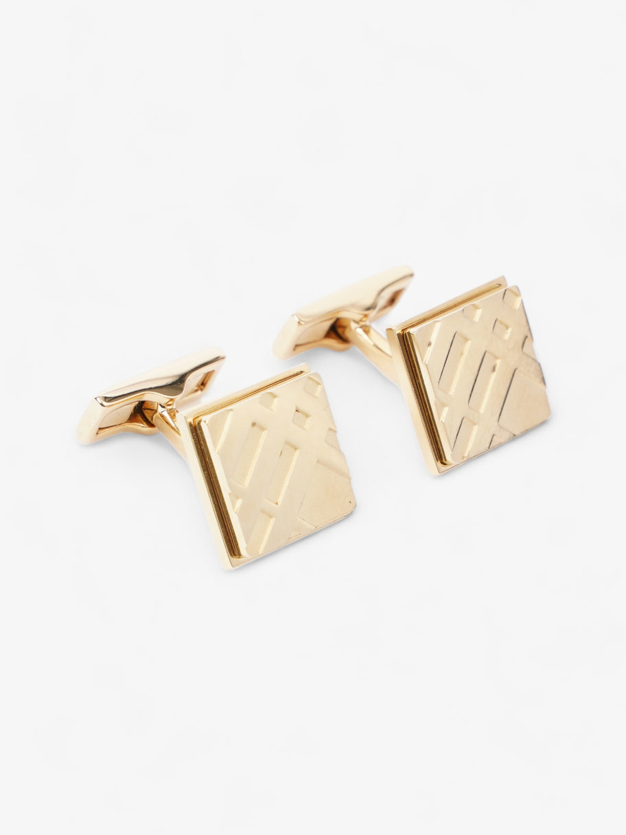 Burberry Gold Check Cuff Links Gold Base Metal Image 2