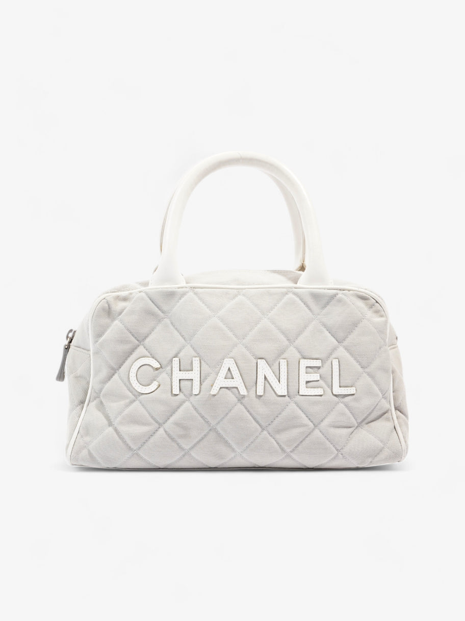 Chanel Sports Line Boston Bag Grey / White Cotton Image 1