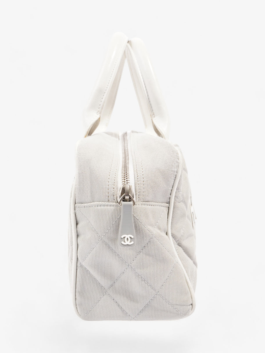 Chanel Sports Line Boston Bag Grey / White Cotton Image 5