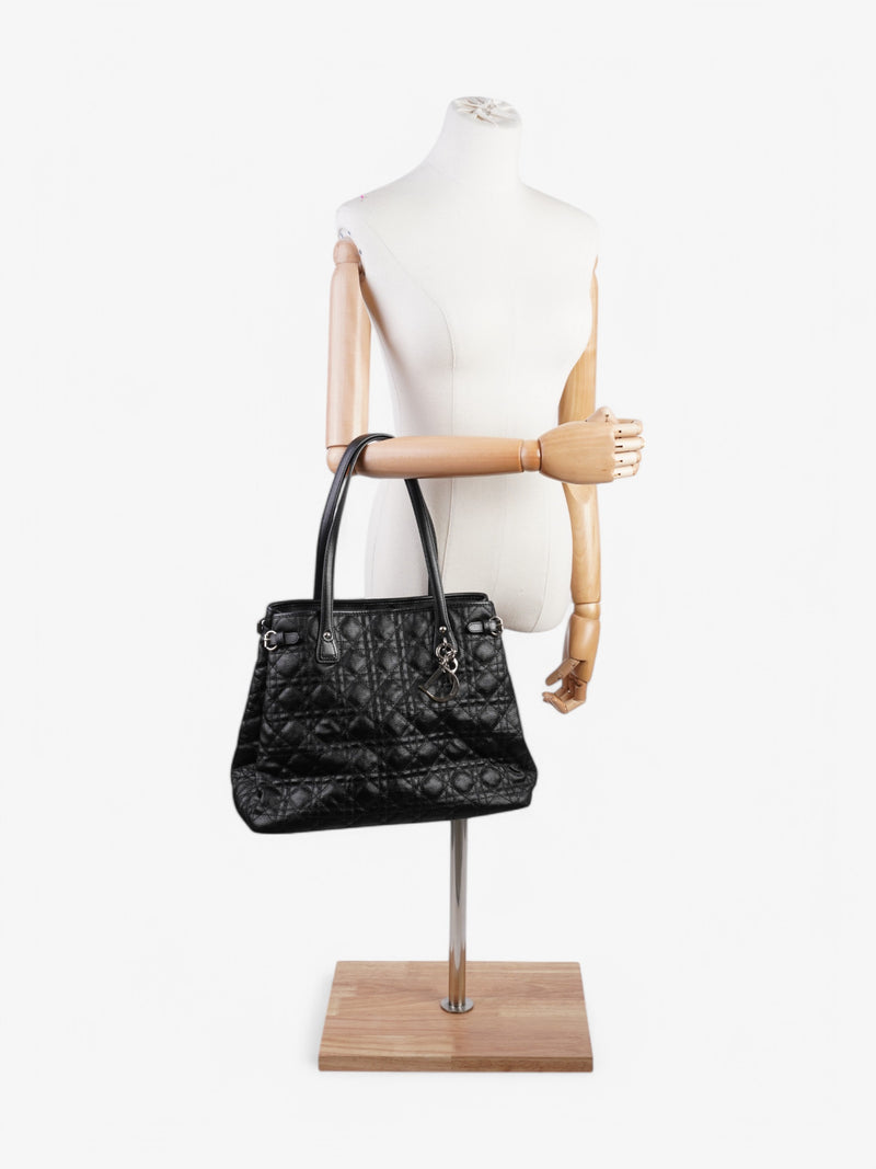  Christian Dior Panarea Tote Black Coated Canvas