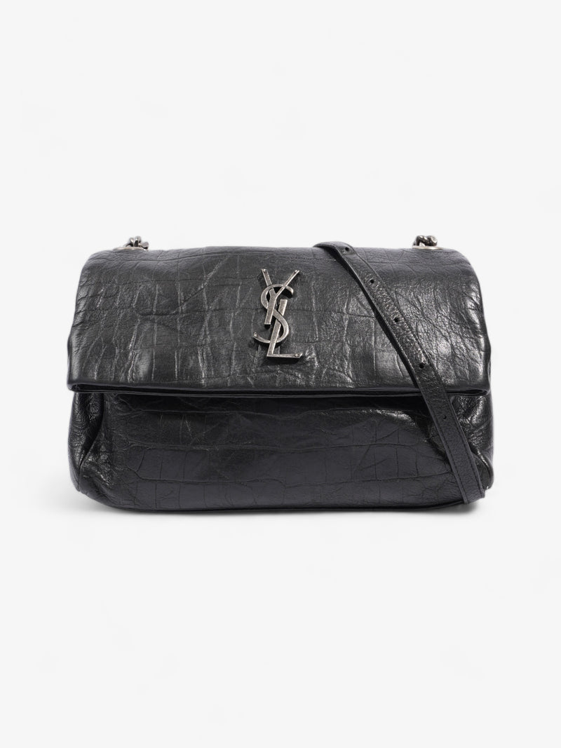  Saint Laurent West Hollywood Monogram Black Calfskin Leather Medium