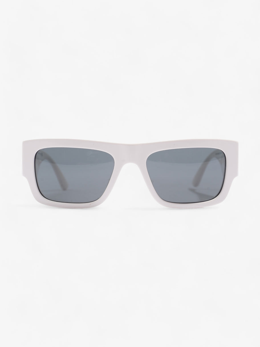 Versace Logo-Plaque Rectangular Sunglasses White Acetate 145 Image 1