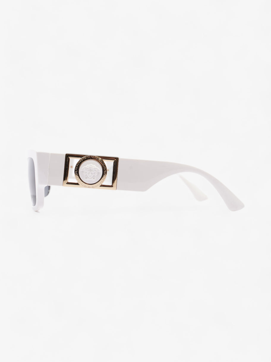 Versace Logo-Plaque Rectangular Sunglasses White Acetate 145 Image 2