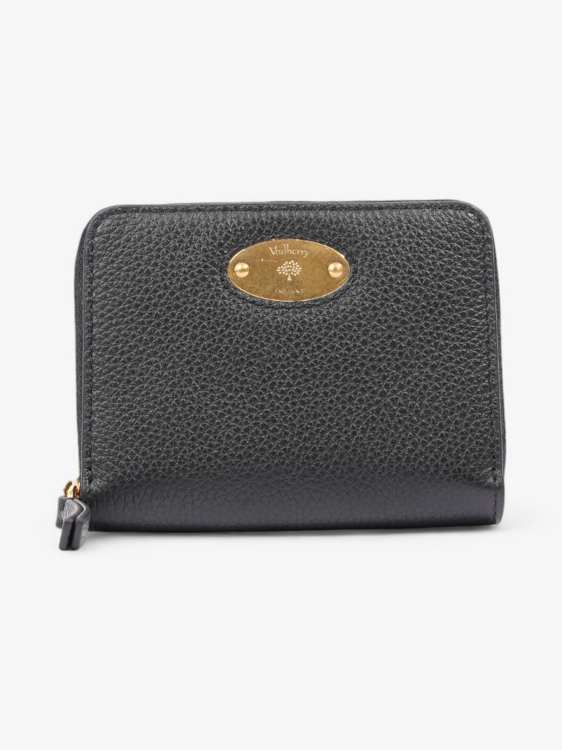  Mulberry Zip Around Purse Black Grained Leather