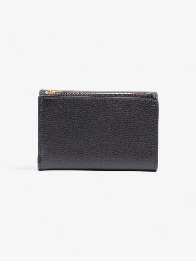  Mulberry Folded Multi Card Wallet Black / Gold Grained Leather Small