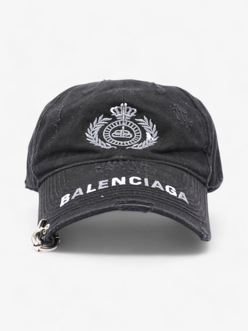  Balenciaga BB Destroyed Piercing Cap Black Cotton Medium