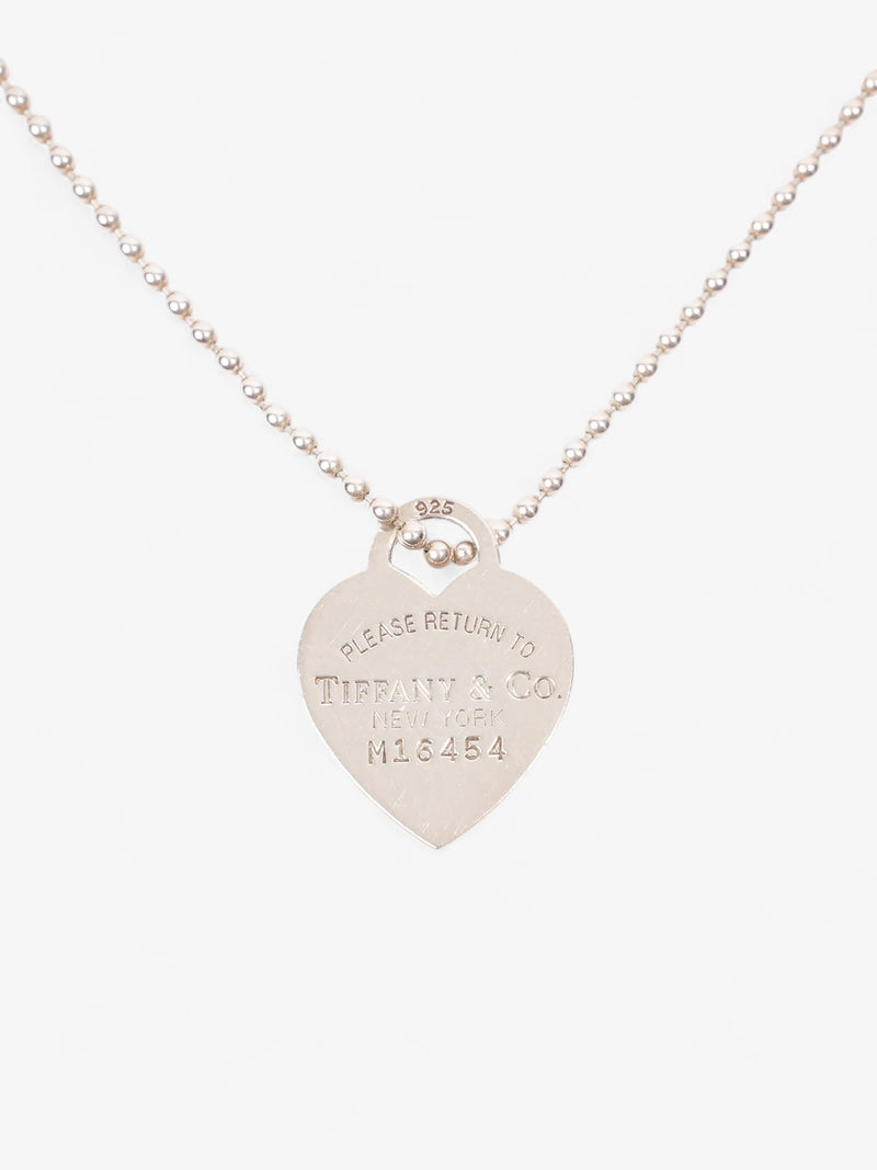  Tiffany and Co Return to Tiffany Heart Tag Bead Necklace Silver Silver Sterling