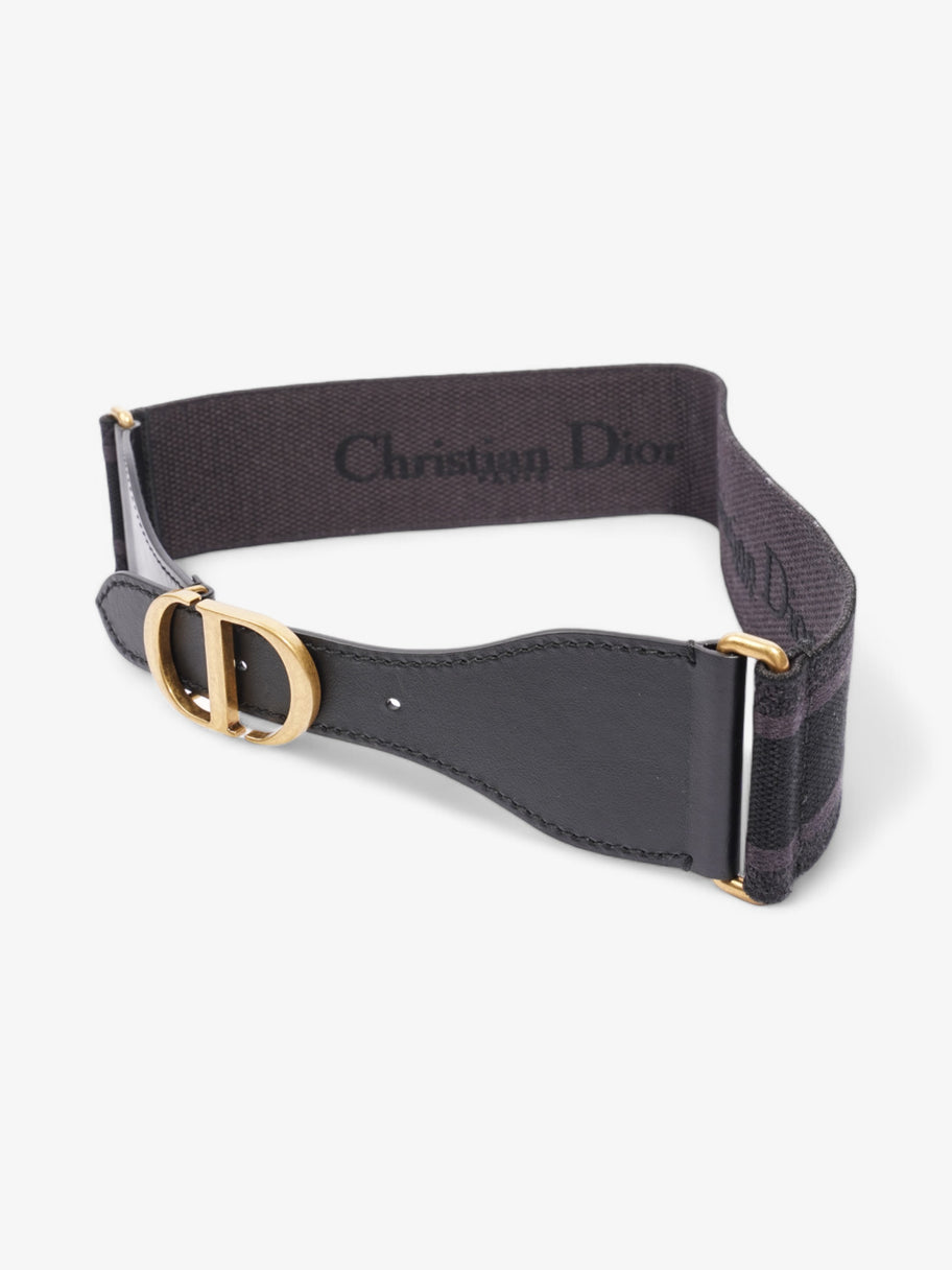 Christian Dior CD Belt Black / Gold Cotton 80cm Image 3