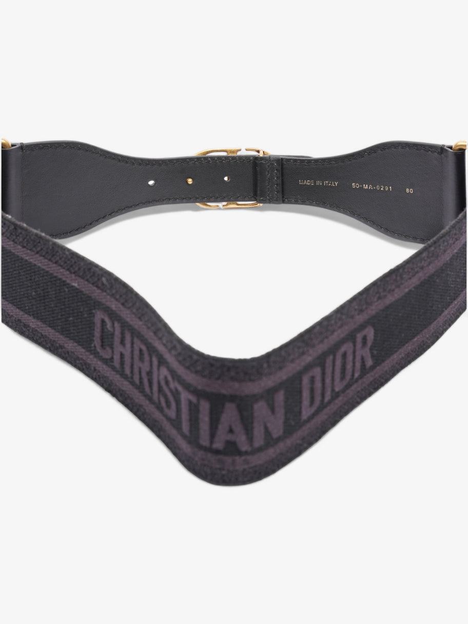 Christian Dior CD Belt Black / Gold Cotton 80cm Image 5