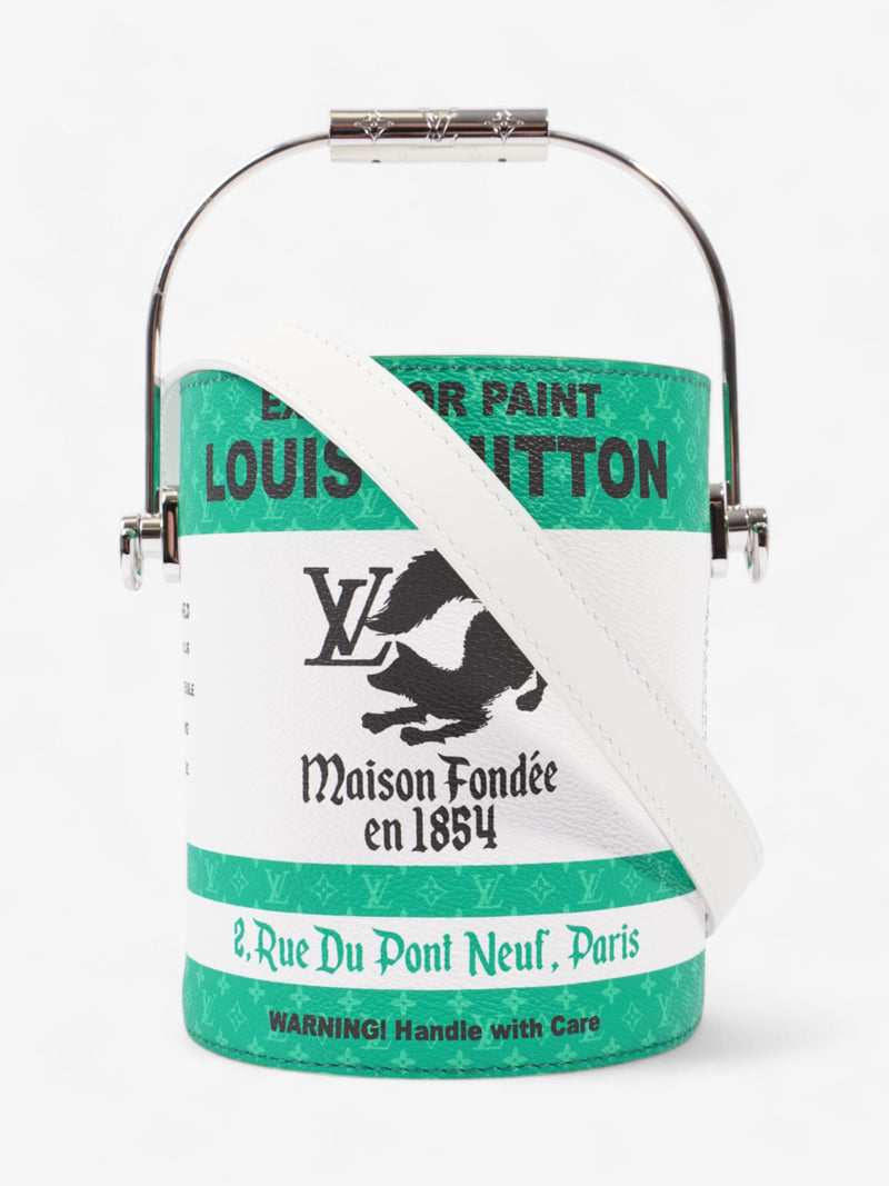  Louis Vuitton Paint Can Bag Green / White / Black Leather