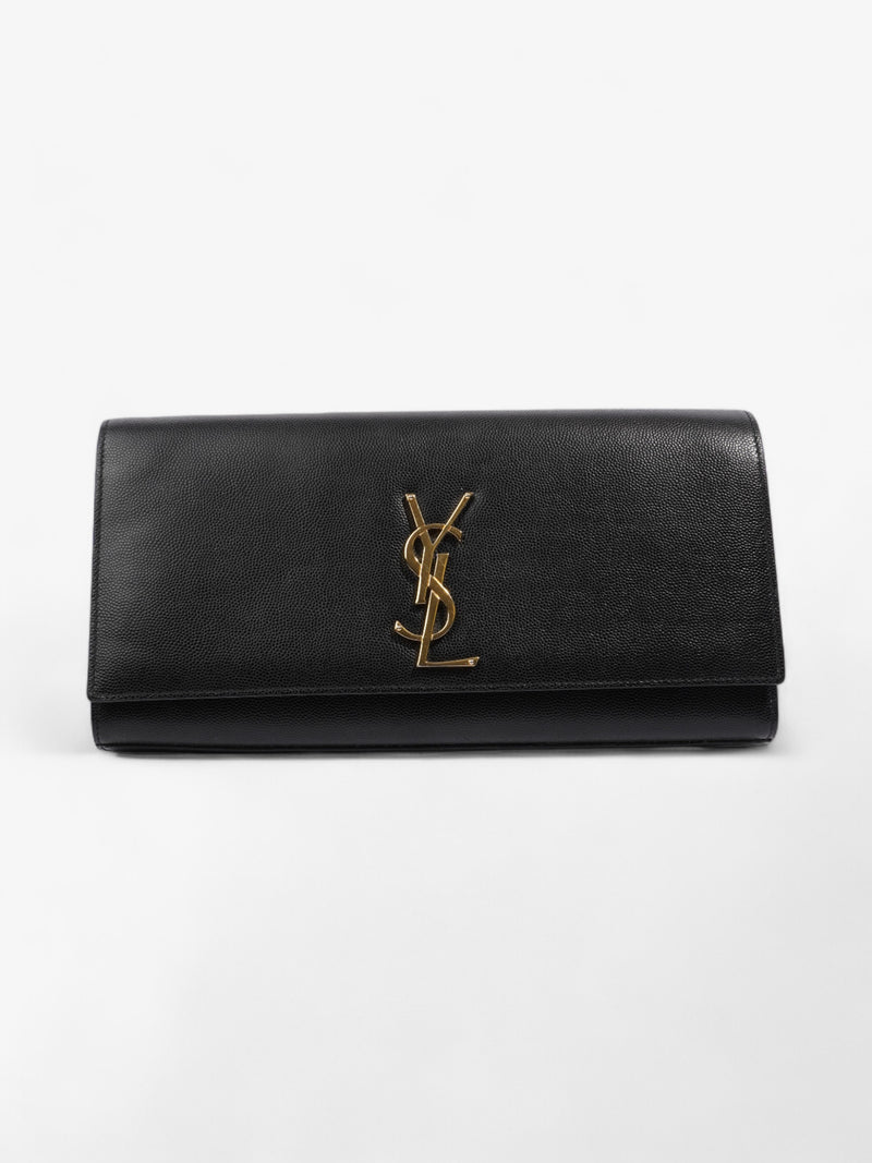  Saint Laurent Cassandre Clutch Black Leather