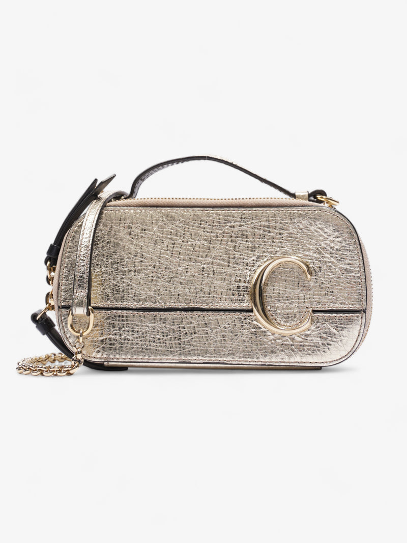  Mini C Vanity Bag Gold Leather