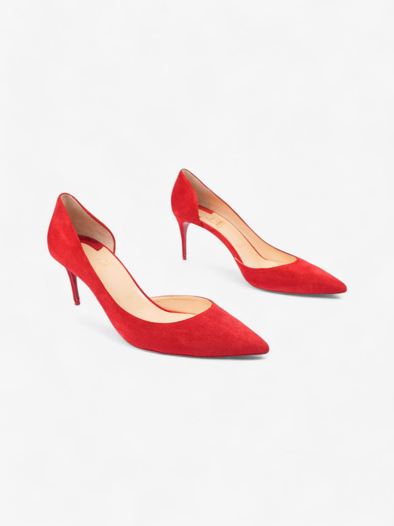  Christian Louboutin Iriza 70mm Flamenco Red Suede EU 40 UK 7