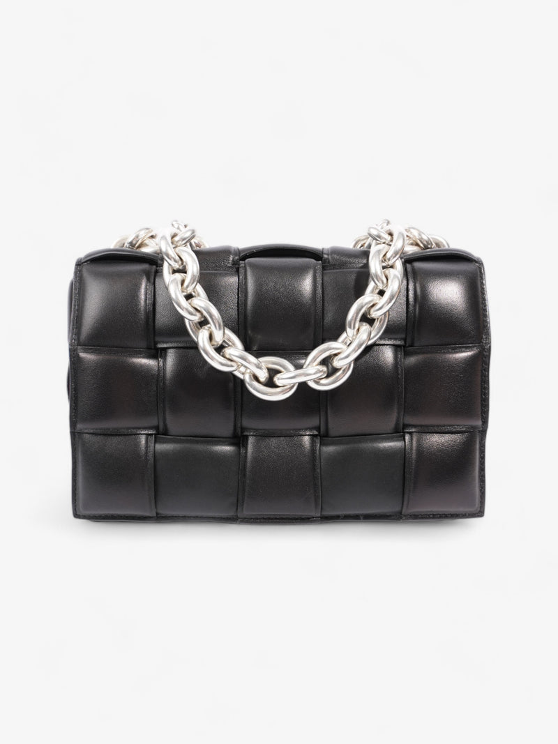  Bottega Veneta Padded Cassette Chain satchel Black Intrecciato Leather