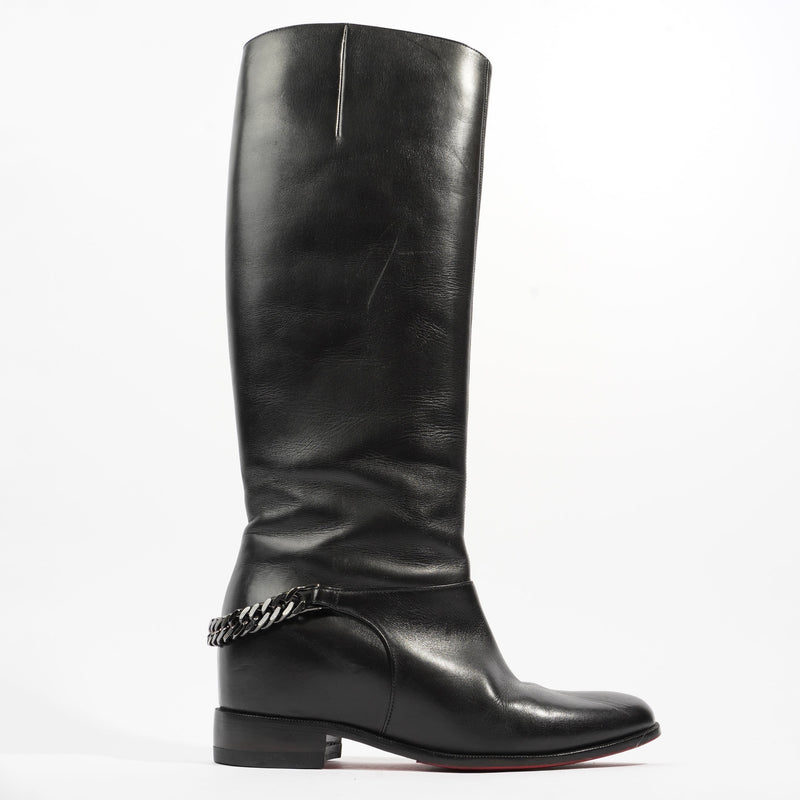  Christian Louboutin Cate Boot Black Calfskin Leather EU 37 UK 4