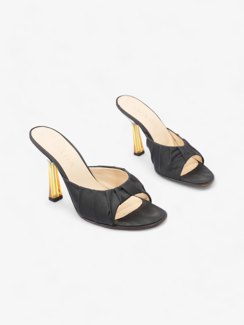  Prada Pump 100 Black Satin EU 37 UK 4