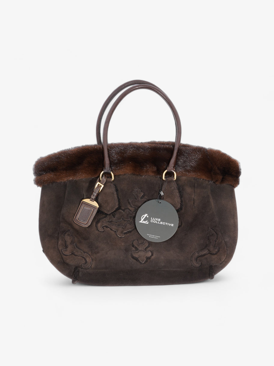 Prada Shearling Bag Brown Shearling Image 8