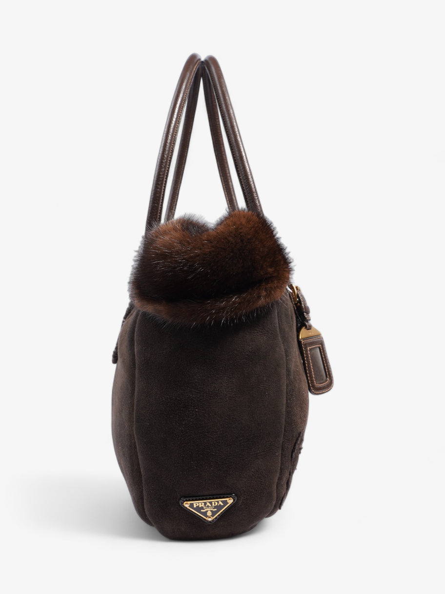 Prada Shearling Bag Brown Shearling Image 5