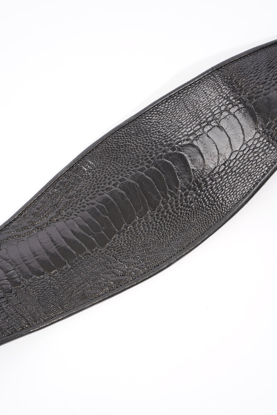 Extra Wide Belt Black Embossed Leather 75cm Image 6