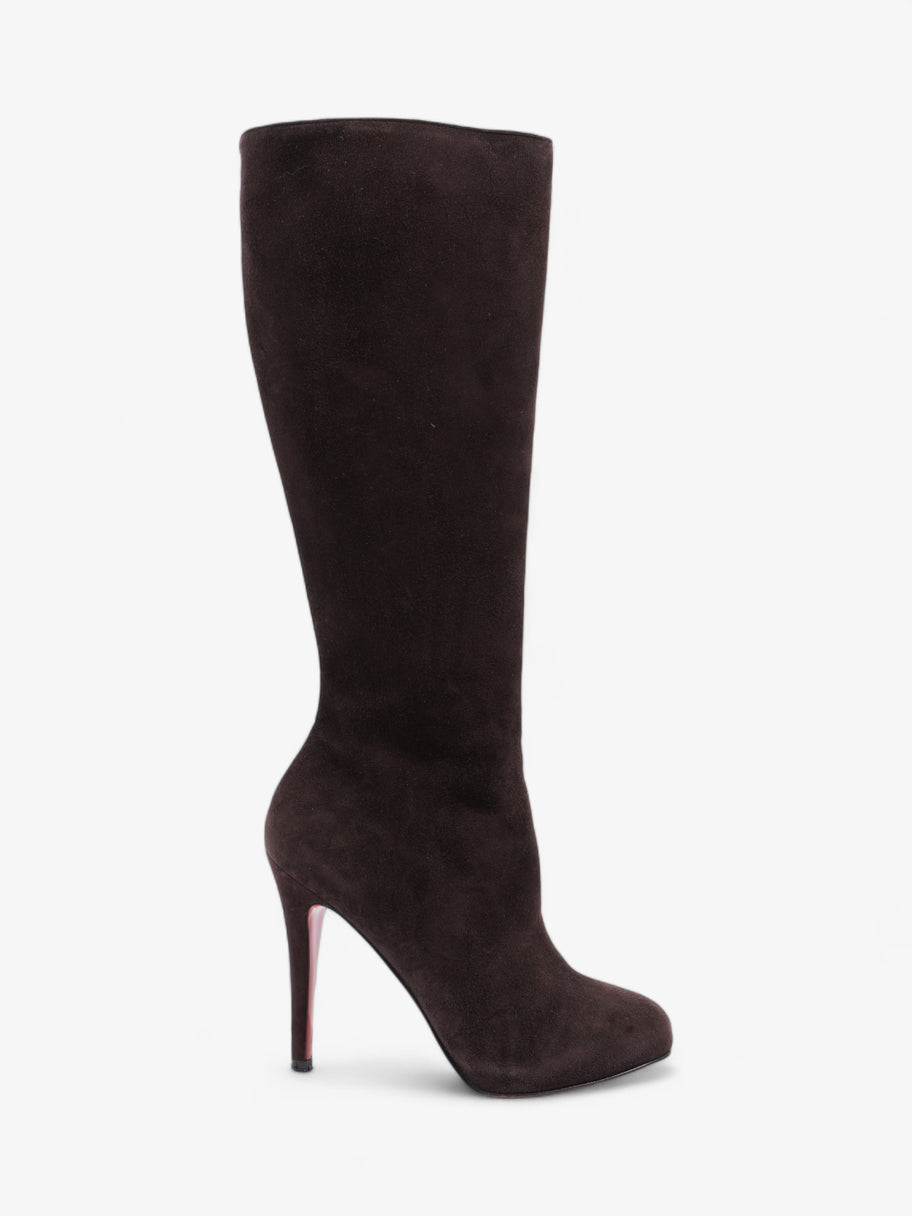 Christian Louboutin Rider Flat Calf Boot 110mm Cacao Suede EU 37.5 UK 4.5 Image 1