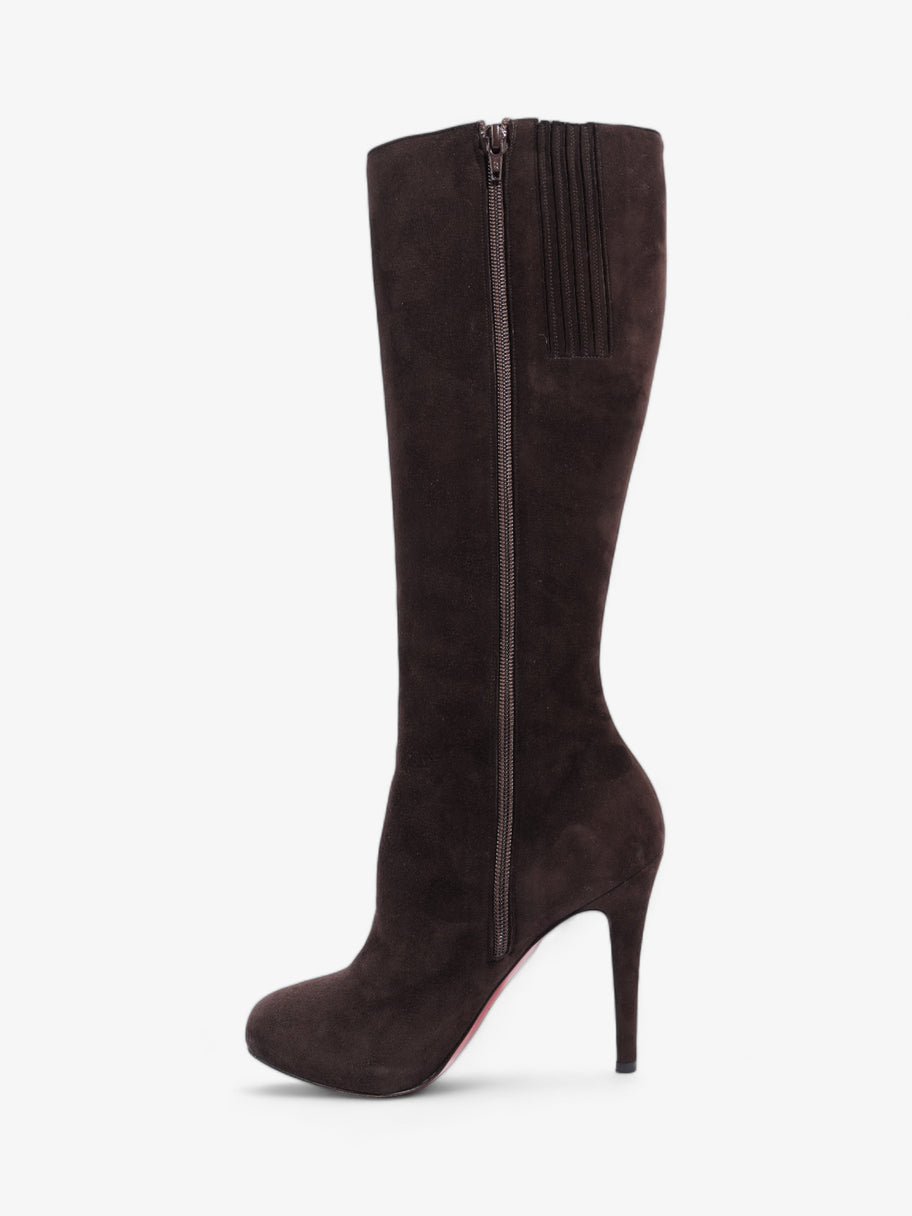 Christian Louboutin Rider Flat Calf Boot 110mm Cacao Suede EU 37.5 UK 4.5 Image 3