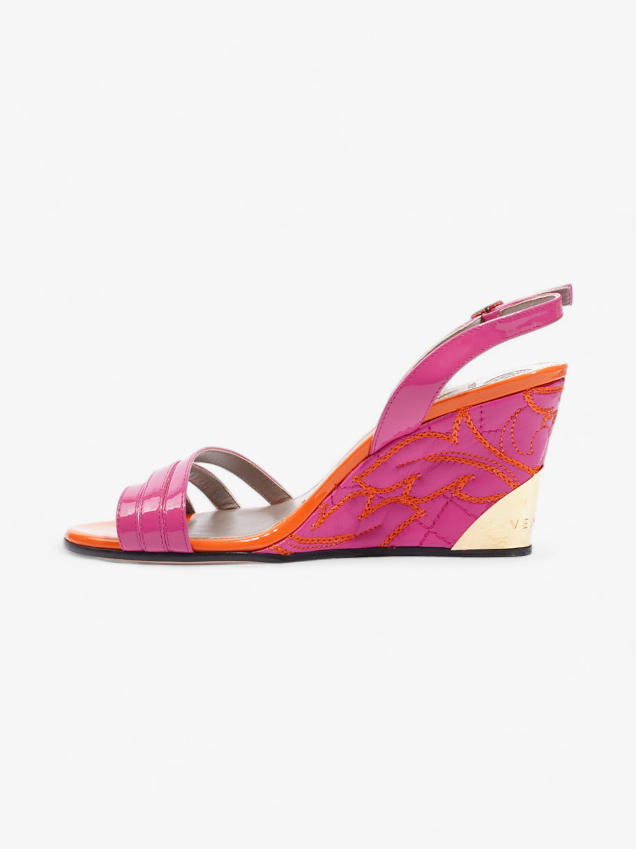 Versace Sandal Wedges 80mm Pink / Orange Patent Leather EU 36 UK 3 Image 3