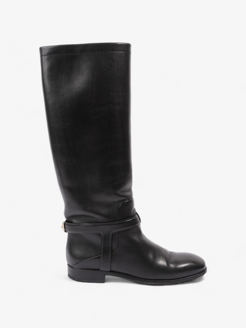  Christian Dior Riding Boots Black Leather EU 37 UK 4