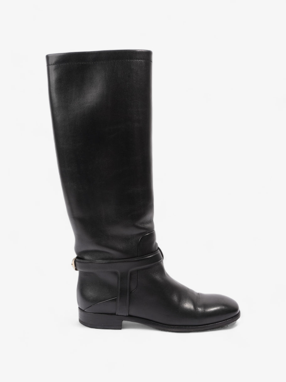 Christian Dior Riding Boots Black Leather EU 37 UK 4 Image 1