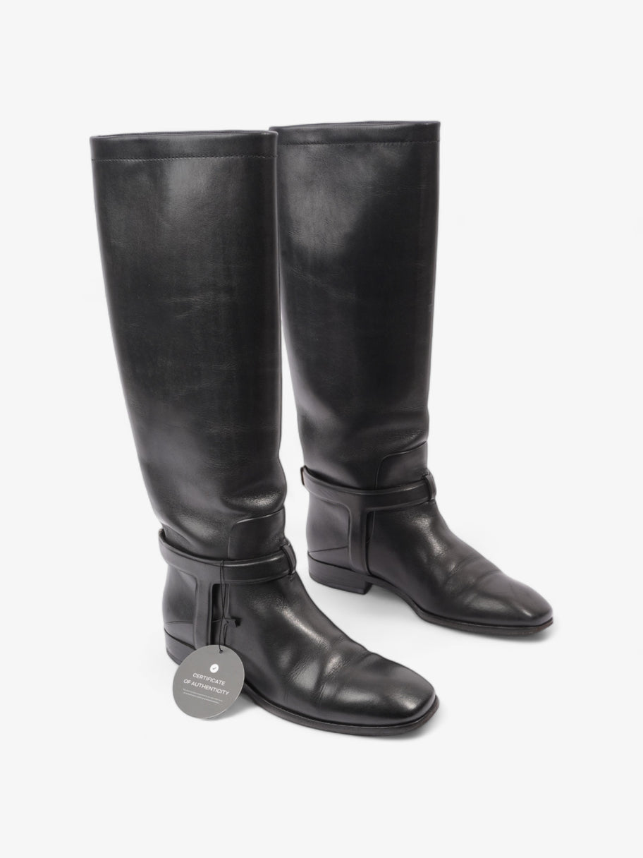 Christian Dior Riding Boots Black Leather EU 37 UK 4 Image 11