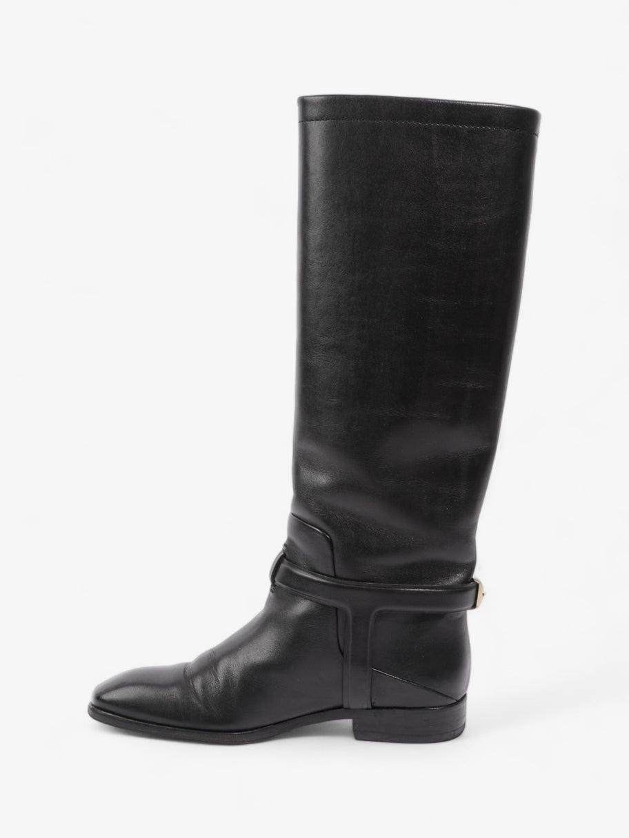 Christian Dior Riding Boots Black Leather EU 37 UK 4 Image 3