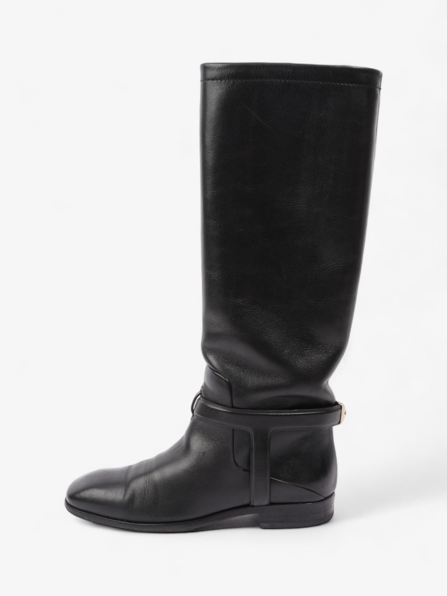 Christian Dior Riding Boots Black Leather EU 37 UK 4 Image 5