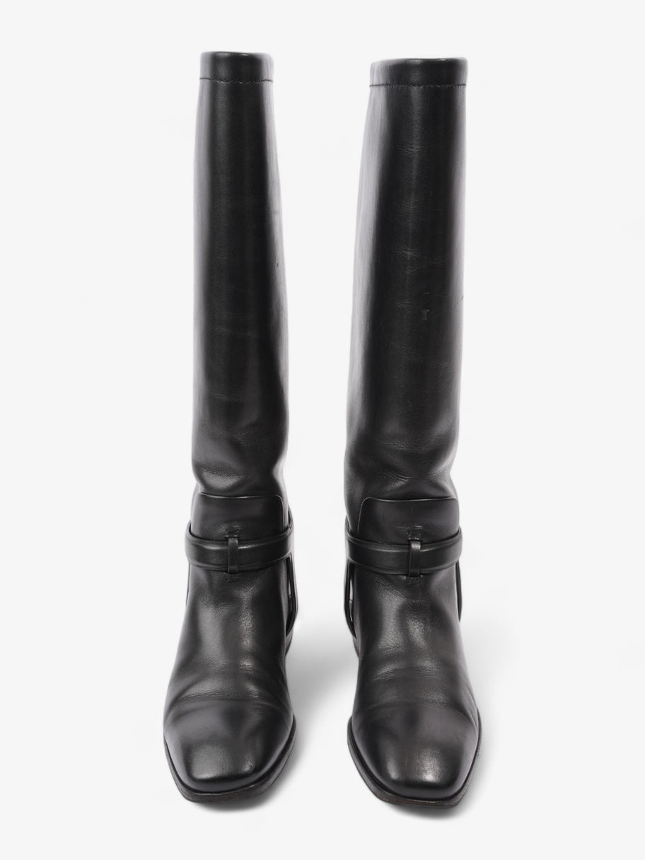 Christian Dior Riding Boots Black Leather EU 37 UK 4 Image 8