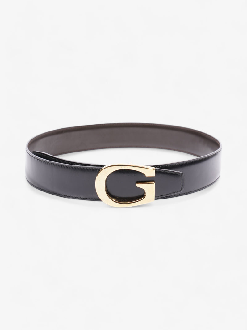  Gucci G Buckle Belt Black Leather 65cm / 26