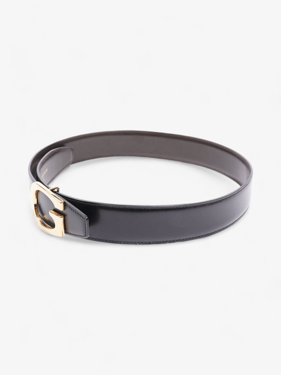 Gucci G Buckle Belt Black Leather 65cm / 26