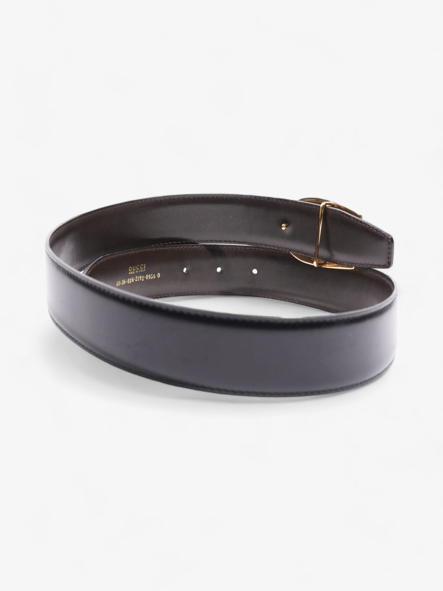 Gucci G Buckle Belt Black Leather 65cm / 26