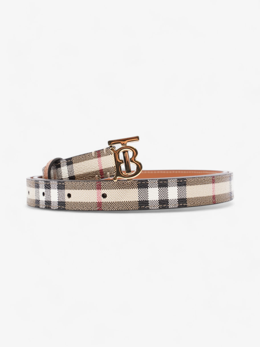 Burberry TB Belt Vintage Check / Gold Canvas Large - 117cm Image 6