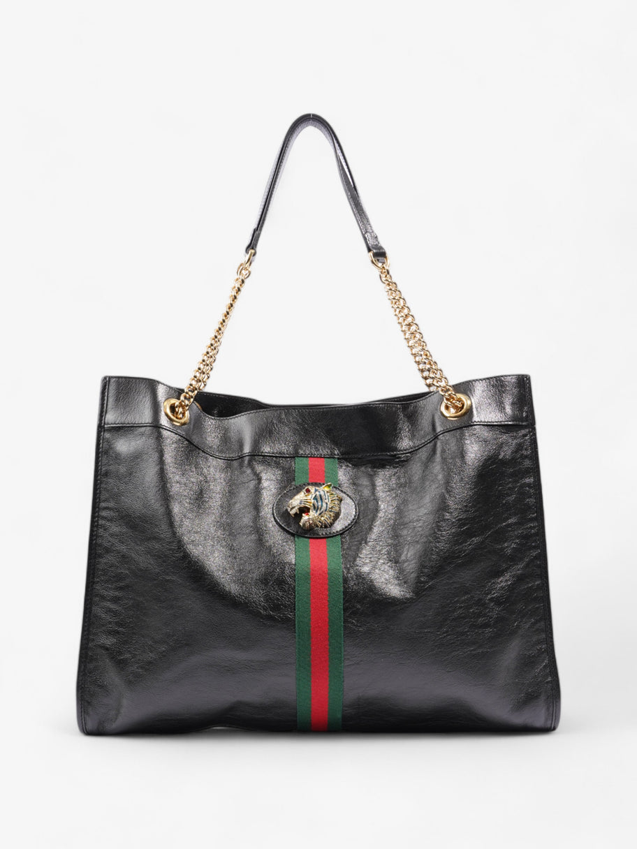 Gucci Rajah Chain Tote Black / Green / Red Leather Large Image 1