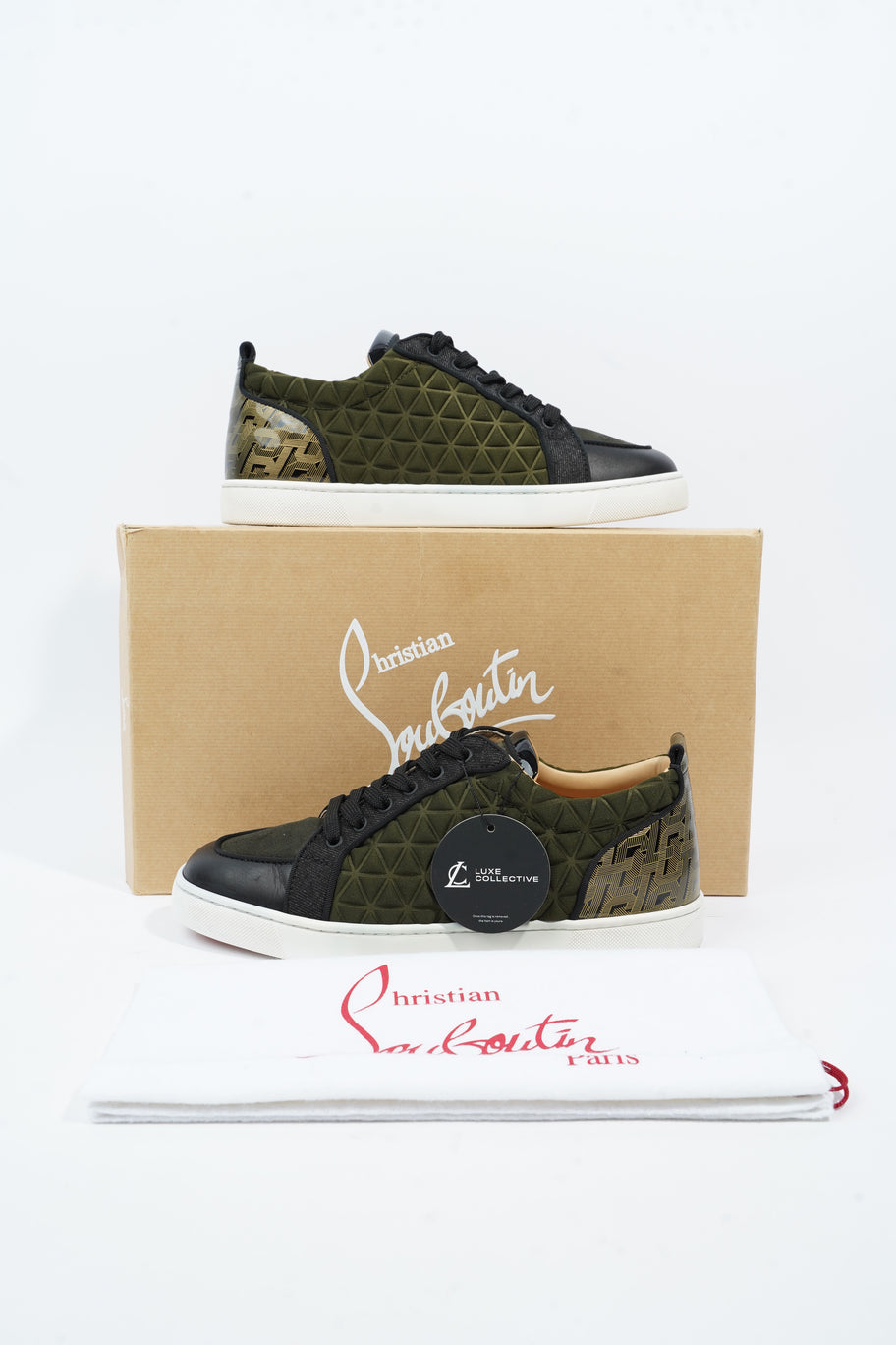 Christian Louboutin Rantulow Orlato Flat Khaki / Black Calfskin Leather EU 41.5 UK 7.5 Image 12