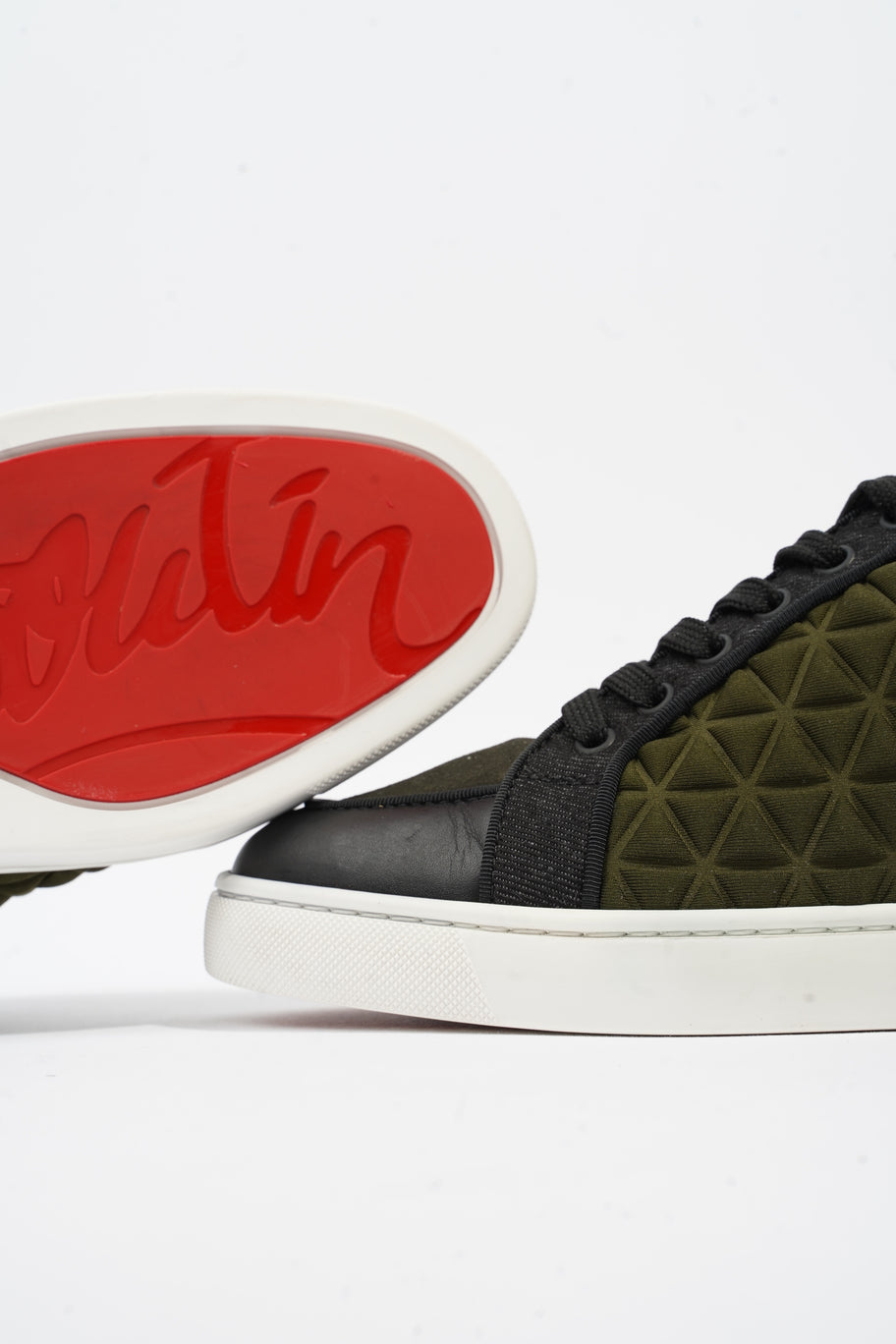 Christian Louboutin Rantulow Orlato Flat Khaki / Black Calfskin Leather EU 41.5 UK 7.5 Image 9