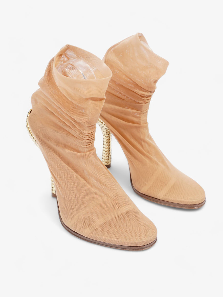 Burberry Sock Style Ankle Boot 120 Nude Fabric EU 38 UK 5 Image 2