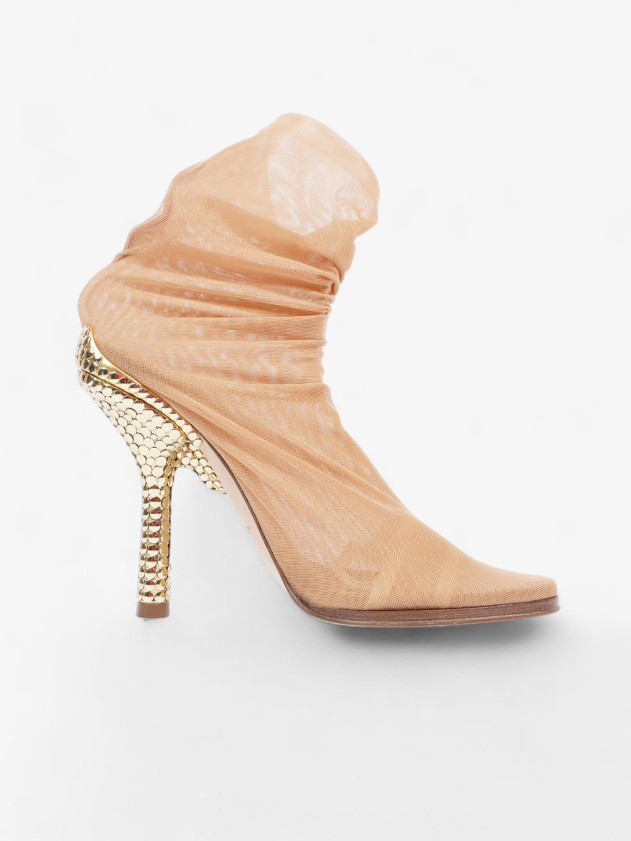 Burberry Sock Style Ankle Boot 120 Nude Fabric EU 38 UK 5 Image 4